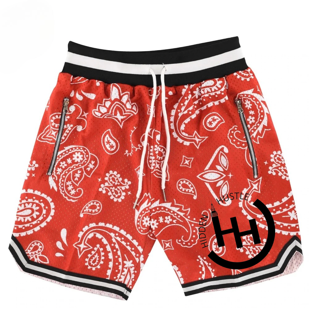 mesh shorts red bandana HIDDEN HUSTLE