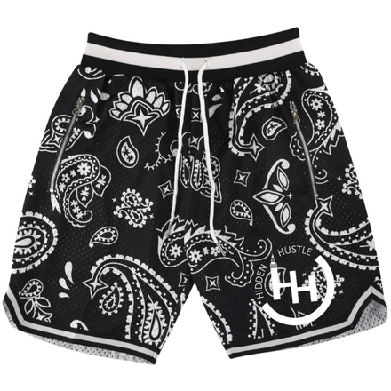 Black Bandana Shorts